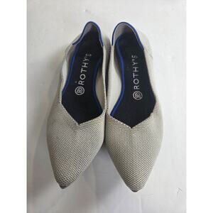 Rothy’s The Point Birdseye Women’s Size 9 Light Grey Flax Comfort Flats Shoes